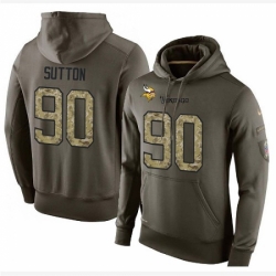 NFL Nike Minnesota Vikings 90 Will Sutton Green Salute To Service Mens Pullover Hoodie