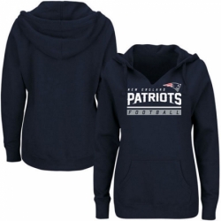 NFL New England Patriots Majestic Womens Self Determination Pullover Hoodie Navy