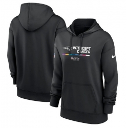 Women New England Patriots 2022 Black NFL Crucial Catch Therma Performance Pullover Hoodie