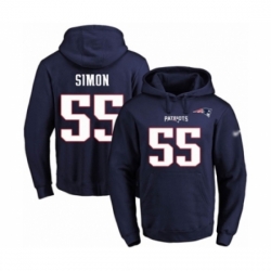 Football Mens New England Patriots 55 John Simon Navy Blue Name Number Pullover Hoodie