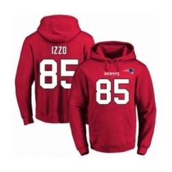 Football Mens New England Patriots 85 Ryan Izzo Red Name Number Pullover Hoodie