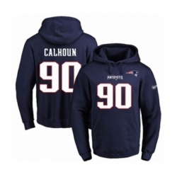 Football Mens New England Patriots 90 Shilique Calhoun Navy Blue Name Number Pullover Hoodie