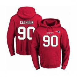 Football Mens New England Patriots 90 Shilique Calhoun Red Name Number Pullover Hoodie