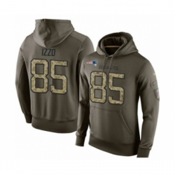 Football New England Patriots 85 Ryan Izzo Green Salute To Service Mens Pullover Hoodie