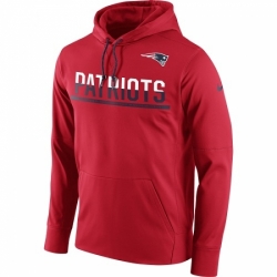NFL Mens New England Patriots Nike Sideline Circuit Red Pullover Hoodie