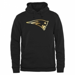 NFL Mens New England Patriots Pro Line Black Gold Collection Pullover Hoodie