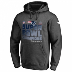 NFL Mens New England Patriots Pro Line by Fanatics Branded Charcoal Super Bowl LI Champions Trophy Collection Locker Room Pullover Hoodie