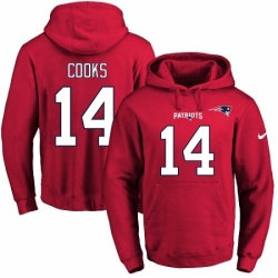 NFL Mens Nike New England Patriots 14 Brandin Cooks Red Name Number Pullover Hoodie