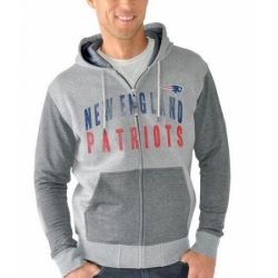 NFL New England Patriots G III Sports by Carl Banks Safety Tri Blend Full Zip Hoodie Heathered Gray