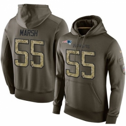 NFL Nike New England Patriots 55 Cassius Marsh Green Salute To Service Mens Pullover Hoodie