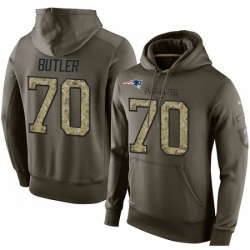 NFL Nike New England Patriots 70 Adam Butler Green Salute To Service Mens Pullover Hoodie