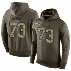NFL Nike New England Patriots 73 John Hannah Green Salute To Service Mens Pullover Hoodie