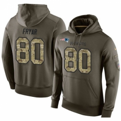 NFL Nike New England Patriots 80 Irving Fryar Green Salute To Service Mens Pullover Hoodie