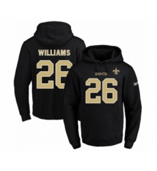 Football Mens New Orleans Saints 26 PJ Williams Black Name Number Pullover Hoodie