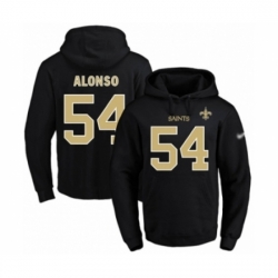Football Mens New Orleans Saints 54 Kiko Alonso Black Name Number Pullover Hoodie