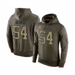 Football Mens New Orleans Saints 54 Kiko Alonso Green Salute To Service Pullover Hoodie