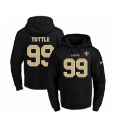Football Mens New Orleans Saints 99 Shy Tuttle Black Name Number Pullover Hoodie