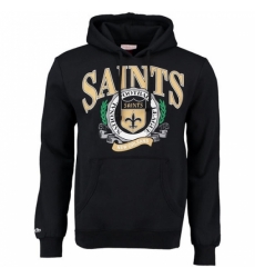 NFL Mens New Orleans Saints Mitchell Ness Black Fair Catch Pullover Hoodie