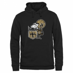 NFL Mens New Orleans Saints Pro Line Black Throwback Logo Pullover Hoodie