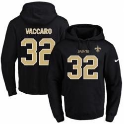 NFL Mens Nike New Orleans Saints 32 Kenny Vaccaro Black Name Number Pullover Hoodie