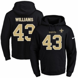 NFL Mens Nike New Orleans Saints 43 Marcus Williams Black Name Number Pullover Hoodie