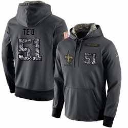 NFL Mens Nike New Orleans Saints 51 Manti Teo Stitched Black Anthracite Salute to Service Player Performance Hoodie