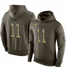 NFL Nike New Orleans Saints 11 Tommylee Lewis Green Salute To Service Mens Pullover Hoodie