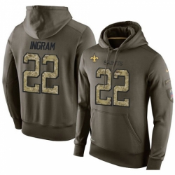 NFL Nike New Orleans Saints 22 Mark Ingram Green Salute To Service Mens Pullover Hoodie