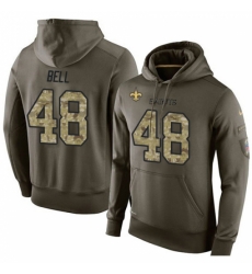 NFL Nike New Orleans Saints 48 Vonn Bell Green Salute To Service Mens Pullover Hoodie