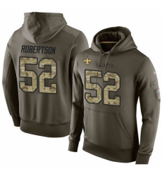 NFL Nike New Orleans Saints 52 Craig Robertson Green Salute To Service Mens Pullover Hoodie