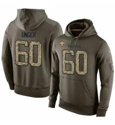 NFL Nike New Orleans Saints 60 Max Unger Green Salute To Service Mens Pullover Hoodie