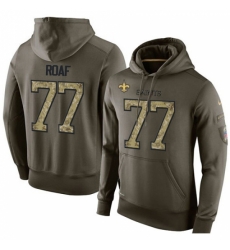 NFL Nike New Orleans Saints 77 Willie Roaf Green Salute To Service Mens Pullover Hoodie