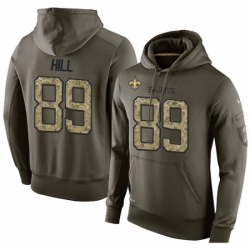NFL Nike New Orleans Saints 89 Josh Hill Green Salute To Service Mens Pullover Hoodie
