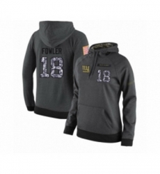 Football Womens New York Giants 18 Bennie Fowler Stitched Black Anthracite Salute to Service Player Performance Hoodie