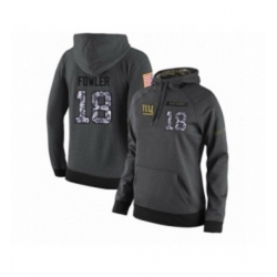 Football Womens New York Giants 18 Bennie Fowler Stitched Black Anthracite Salute to Service Player Performance Hoodie