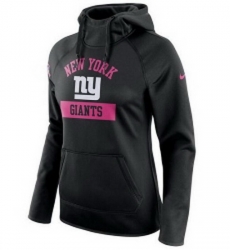 NFL New York Giants Nike Womens Breast Cancer Awareness Circuit Performance Pullover Hoodie Black