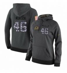 NFL Womens Nike New York Giants 46 Calvin Munson Stitched Black Anthracite Salute to Service Player Performance Hoodie