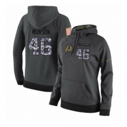 NFL Womens Nike New York Giants 46 Calvin Munson Stitched Black Anthracite Salute to Service Player Performance Hoodie