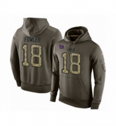 Football Mens New York Giants 18 Bennie Fowler Green Salute To Service Pullover Hoodie