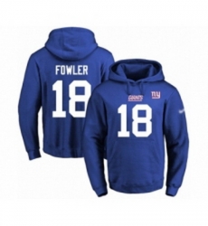 Football Mens New York Giants 18 Bennie Fowler Royal Blue Name Number Pullover Hoodie