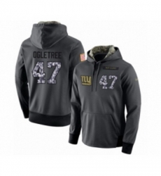 Football Mens New York Giants 47 Alec Ogletree Stitched Black Anthracite Salute to Service Player Performance Hoodie