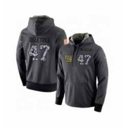 Football Mens New York Giants 47 Alec Ogletree Stitched Black Anthracite Salute to Service Player Performance Hoodie