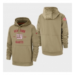 Mens New York Giants Tan 2019 Salute to Service Sideline Therma Pullover Hoodie