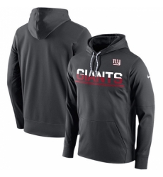 NFL Mens New York Giants Nike Anthracite Sideline Circuit Pullover Performance Hoodie