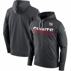 NFL Mens New York Giants Nike Anthracite Sideline Circuit Pullover Performance Hoodie