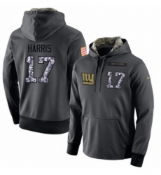 NFL Mens Nike New York Giants 17 Dwayne Harris Stitched Black Anthracite Salute to Service Player Performance Hoodie