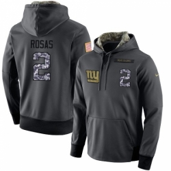 NFL Mens Nike New York Giants 2 Aldrick Rosas Stitched Black Anthracite Salute to Service Player Performance Hoodie