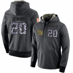 NFL Mens Nike New York Giants 20 Janoris Jenkins Stitched Black Anthracite Salute to Service Player Performance Hoodie