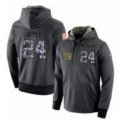 NFL Mens Nike New York Giants 24 Eli Apple Stitched Black Anthracite Salute to Service Player Performance Hoodie