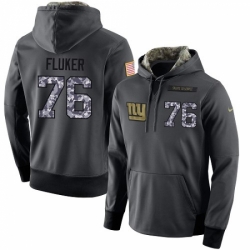 NFL Mens Nike New York Giants 76 DJ Fluker Stitched Black Anthracite Salute to Service Player Performance Hoodie